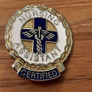 Nursing Assistant Certified CNA Enamel Pin Vintage 1977 Gold Tone